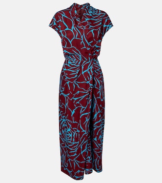 Printed satin midi dress | Dries Van Noten