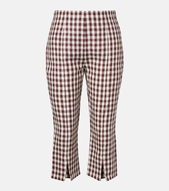 Sadie gingham linen capri pants | Posse