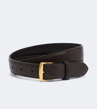 Snake-effect leather belt | Nili Lotan