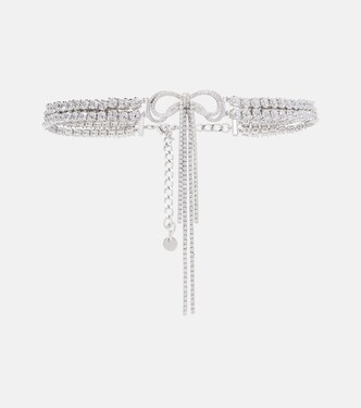 Bow crystal-embellished choker | Self-Portrait