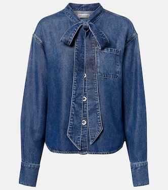 Bow-detail denim shirt | Self-Portrait