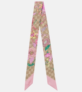 GG floral silk twill scarf | Gucci