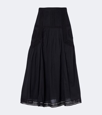 Alice embroidered tiered cotton midi skirt | Ulla Johnson