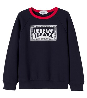 Logo cotton jersey sweatshirt | Versace Kids