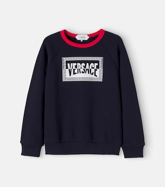Logo cotton jersey sweatshirt | Versace Kids