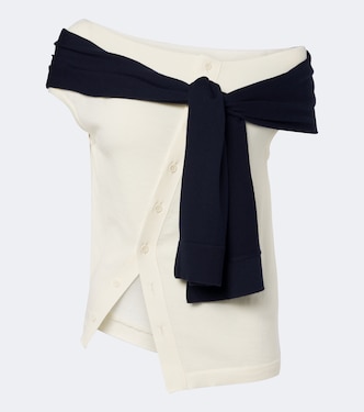 Layered off-shoulder wool top | JW Anderson