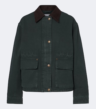 Jacke aus Baumwoll-Canvas mit Veloursleder | Acne Studios