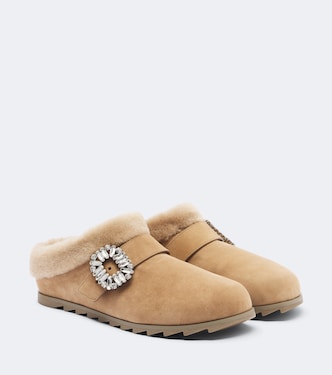 Slidy Viv' shearling-lined suede mules | Roger Vivier