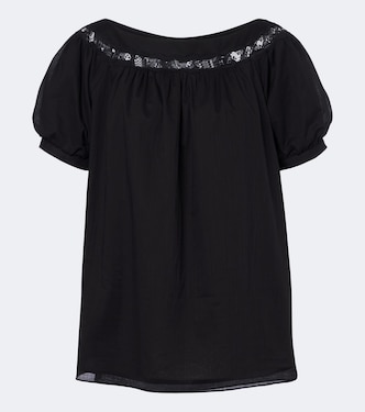 Marilyn lace-trimmed cotton top | Posse