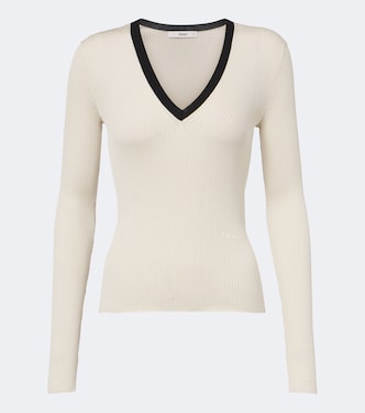 Ribbed-knit silk and cotton sweater | Fendi