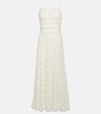 Robe longue en dentelle de coton mélangé et tulle | Rodarte