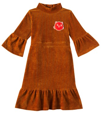 Cats cotton-blend corduroy dress | Mini Rodini
