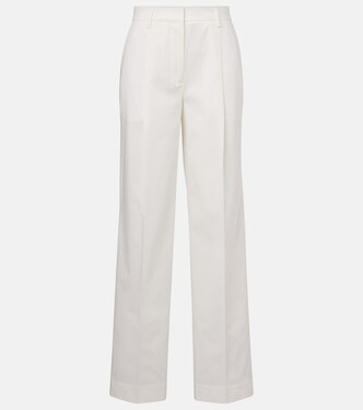 Pantalon droit à taille haute en coton | Toteme