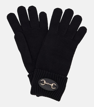 Guantes acanalados de lana con Horsebit  | Gucci