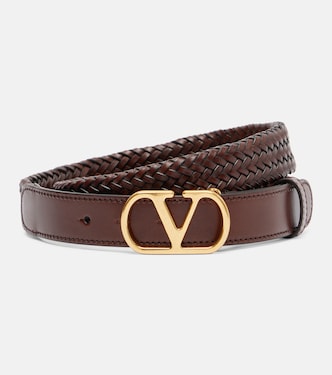 VLogo braided leather belt | Valentino Garavani