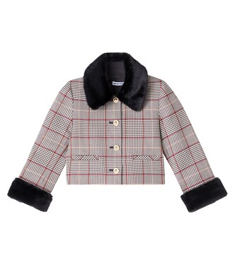 Houndstooth wool-blend jacket | Self-Portrait Kids