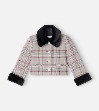 Houndstooth wool-blend jacket | Self-Portrait Kids