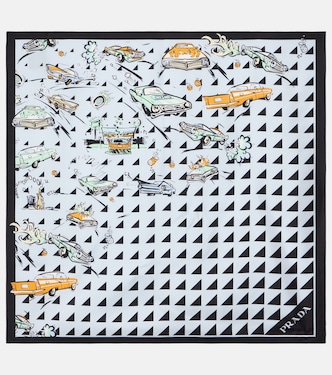 Printed silk twill scarf | Prada