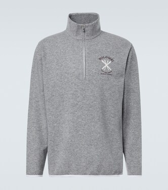 Cashmere and cotton-blend half-zip sweatshirt | Brunello Cucinelli