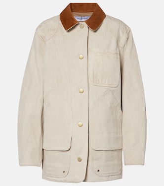 Abbas suede-trimmed cotton field jacket | Veronica Beard