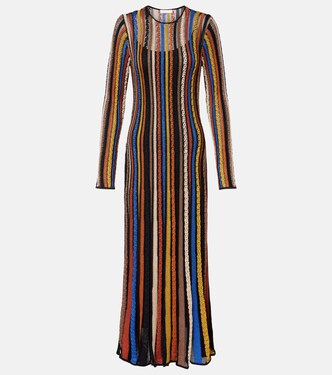 Robe longue Albie rayée en lamé | Ulla Johnson