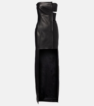 Cutout asymmetric leather maxi dress | Jean Paul Gaultier