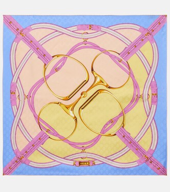 GG Horsebit silk jacquard scarf | Gucci