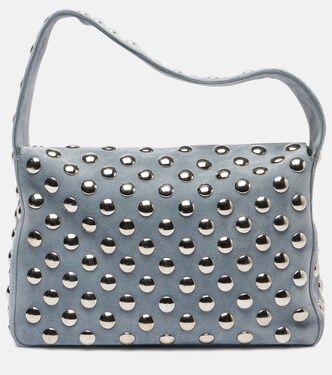 Elena Medium studded suede shoulder bag | Khaite