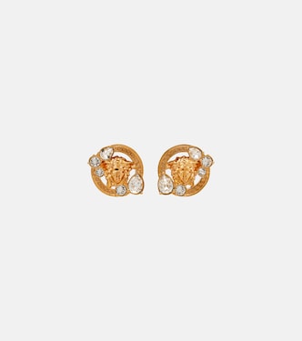 Medusa crystal-embellished earrings | Versace