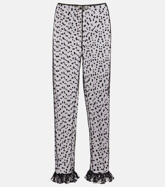 Polka-dot cotton-blend tulle straight pants | Chloé