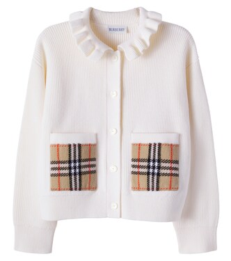 Cárdigan Burberry Check de algodón y lana | Burberry Kids