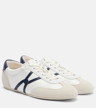 Leather-trimmed canvas sneakers | Veronica Beard