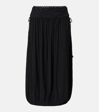Nilma guipure lace-trimmed silk midi skirt | Isabel Marant
