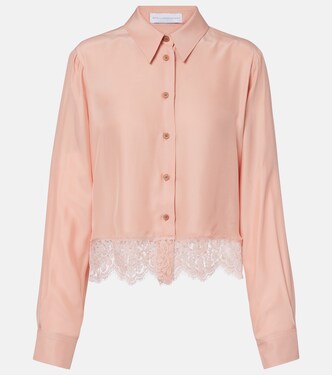 Floral lace-trimmed silk shirt | Stella McCartney
