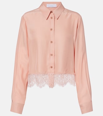 Floral lace-trimmed silk shirt | Stella McCartney