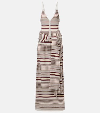 Aella knitted striped cotton-blend maxi dress | Aya Muse