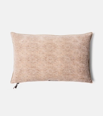 Cotton-blend jacquard cushion in beige - Maison De Vacances