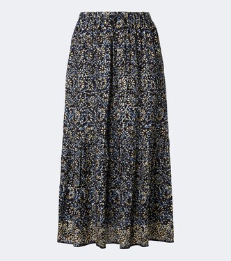 Olina printed tiered cotton-blend midi skirt | Ulla Johnson