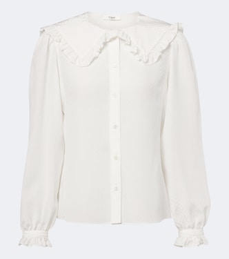Blusa de georgette de seda bordada | Chloé