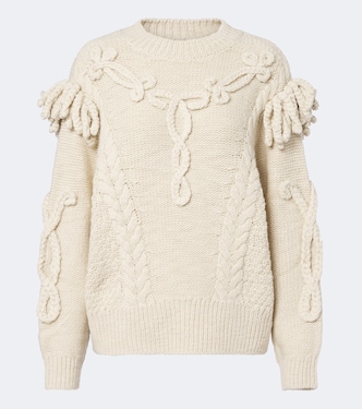 Katria cable-knit fringed wool-blend sweater | Marant Etoile
