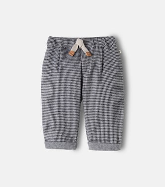 Baby Napoli houndstooth cotton-blend pants | 1 + in the Family