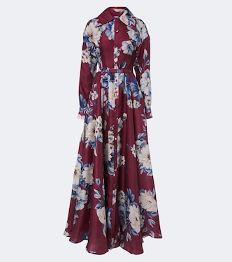 Josephine belted floral silk gown | Leo Lin