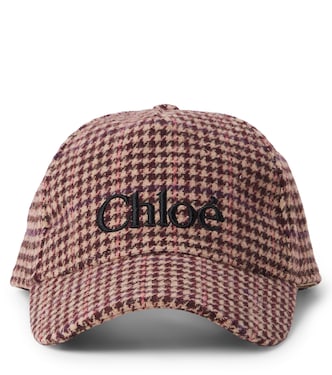 Houndstooth wool-blend baseball cap | Chloé Kids