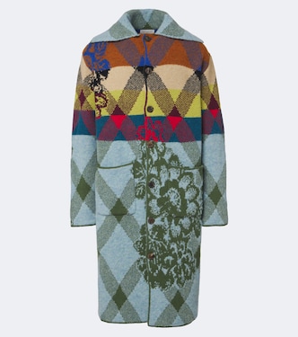 Patchwork wool and alpaca-blend long cardigan | Dries Van Noten