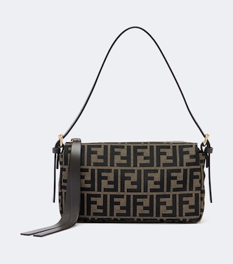 Zip Top Small FF jacquard canvas shoulder bag | Fendi