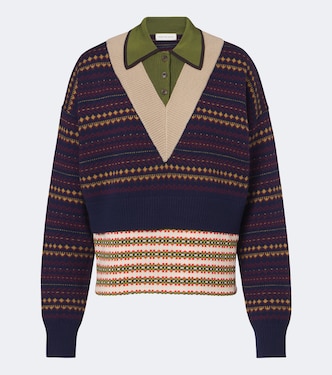 Jacquard-Polopullover aus einem Wollgemisch | Dries Van Noten