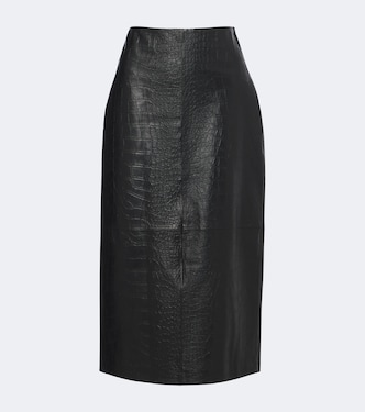 Meeka croc-effect leather pencil skirt | Arma