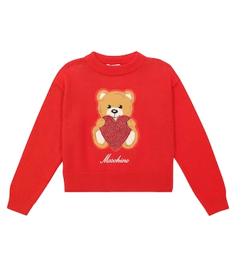 Teddy Bear cotton and wool sweater | Moschino Kids