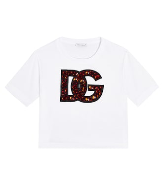 Embellished DG logo jersey T-shirt | Dolce&Gabbana Kids