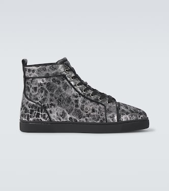 Louis printed leather high-top sneakers | Christian Louboutin